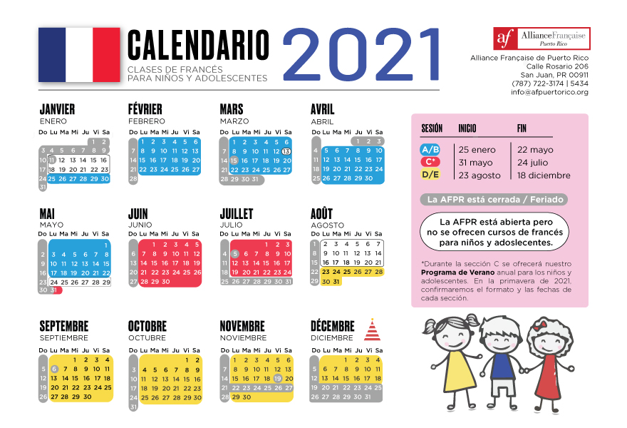 CALENDARIO 2021: Francés para adolescentes y niños CALENDARIO 2021: Francés para adolescentes y niños