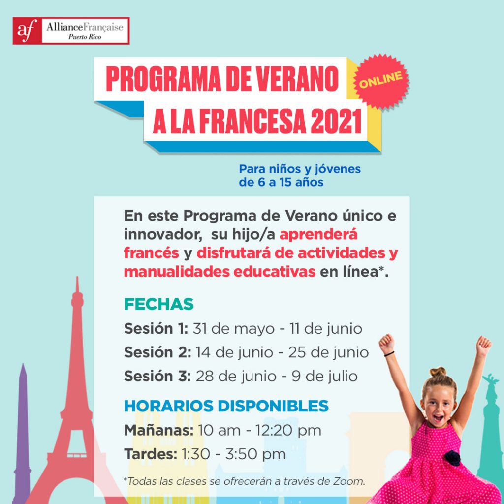 Programa de Verano a la Francesa Online - junio - julio 2020