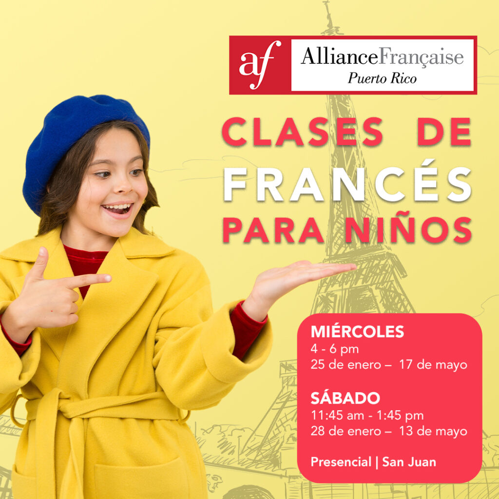 La Alliance Française de Puerto Rico ofrece cursos de francés online para niños.