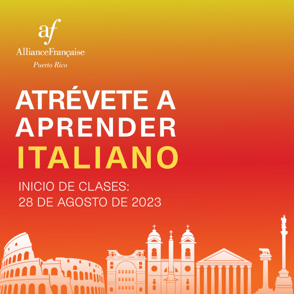 La Alliance Francaise de Puerto Rico ofrece cursos de italiano online para adultos, adolescentes y niños.