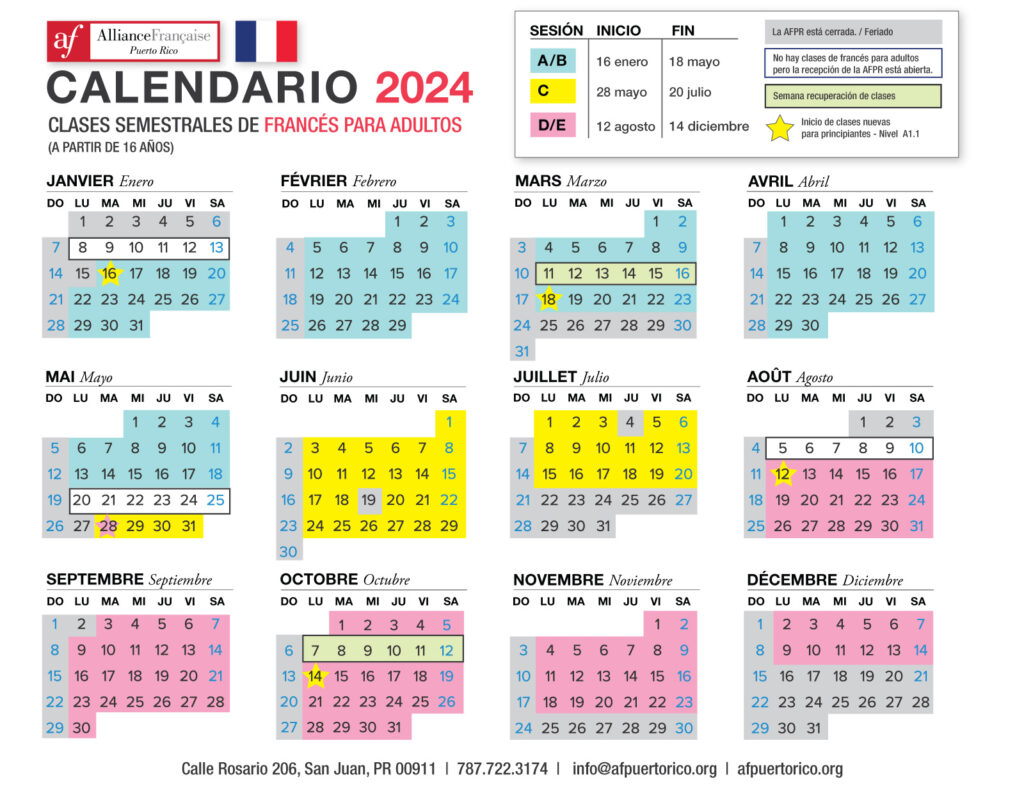 AF Puerto Rico_Calendario 2024 FR Adultos